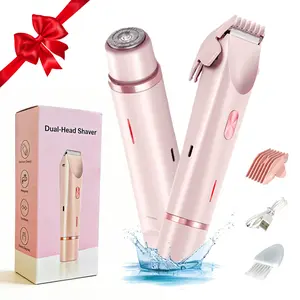 Women's Electric Bikini Trimmer for women, Multifunctional Shaver and razor 2-in-1 ,  USB rechargeable, waterproof, and painless, Suitable for Easily  smooth skin, trimming bikini, eyebrow, face, leg, and underarm hair, Lightweight and compact trimmer