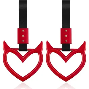 2 Pieces Heart Handle Keychains Car AccessoryHeart Hand Strap Drift Charm for Car Interior ExteriorDecoration(Red,Devil Style) jdm accessories heart ring Car Interior Decorative Automotive Decorative Accessories Car Decorations