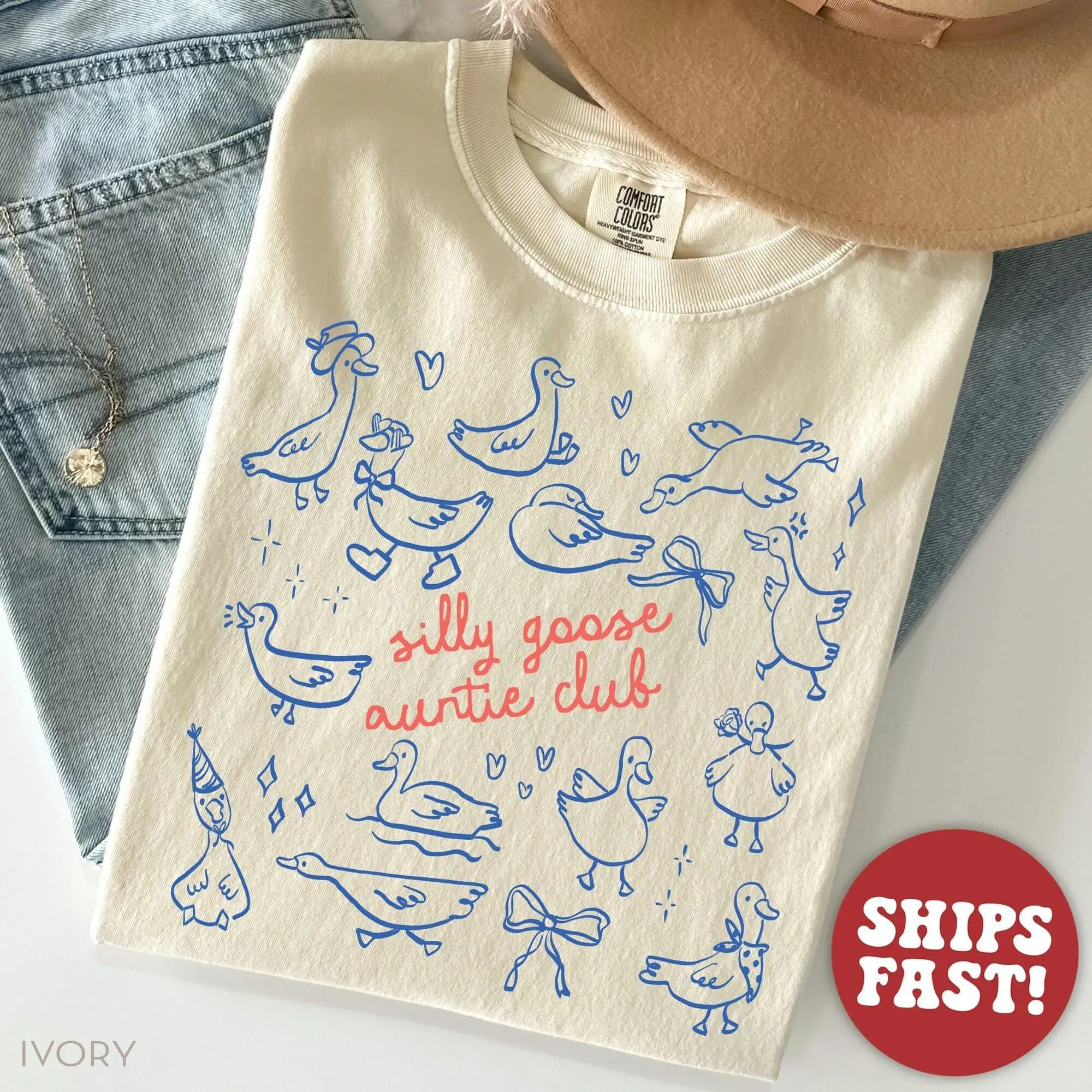 Comfort Colors  Cute Auntie TShirt Aunt Silly Goose Auntie