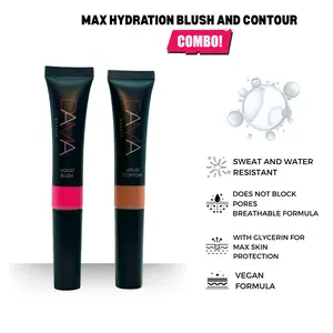 BLUSH AND CONTOUR DUO-Creamy easy to  blend formula, highly-pigmented, ultra-bendable liquid blush, all skin tones Lip Cheek Tint Flawless