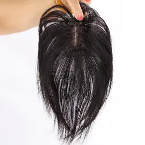 Wig, Mixed Silk on The Top of The Woman's Head, Reissue, Cover White Hair, Fluffy Hair, Sparse Invisible Air Bangs Wig