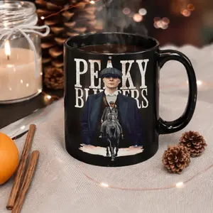 Dark Vintage Gangster Rider Coffee Mug, Old School British Style Cup, Noir Aesthetic Drinkware, Gift For Him