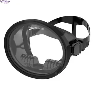 Retro Single-Piece Diving Mask for Adults, Tempered Glass Lens with Panoramic View and Leakproof Seal for Snorkeling, Diving Gear