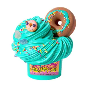 Slymu Butter Slime Donut Mint Chocolate - Sensory Fidget Toys, Stress Relief, ASMR, Party Favors for Kids, Birthday Gifts for Girls and Boys, Goodie Bag Stuffers, Squishy Covered Slime