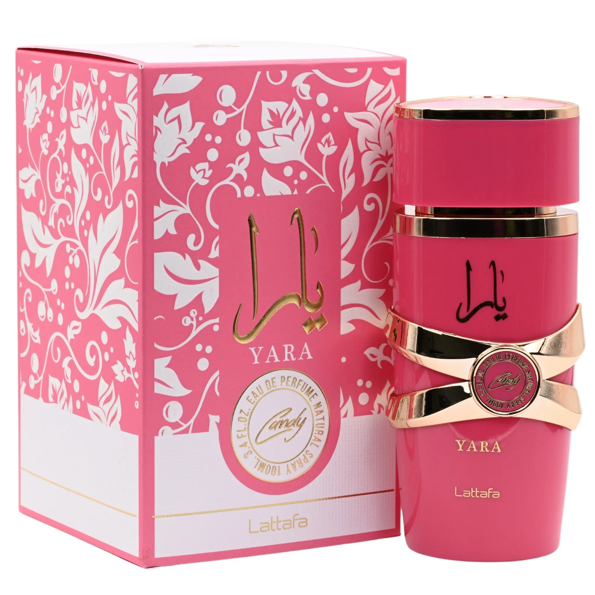Lattafa Yara Eau de Parfum for Women, 3.4 fl oz | Fruity Gourmand Fragrance with Candy, Strawberry & Vanilla Notes, Gourmand Scent, Fruity Gourmand Women's Fragrance