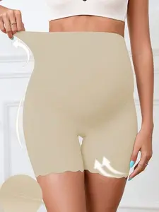 Maternity Briefs - Lace Patchwork Seamless Adhesive Support - Comfortable Belly Fit Underwear
