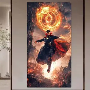 1 DIY diamond painting kit, 5D diamond art kit, DIY decoration, wizard, fire vortex, cloak diamond painting kit with full round diamonds, mosaic, diamond art, DIY art home decor, suitable for Christmas.