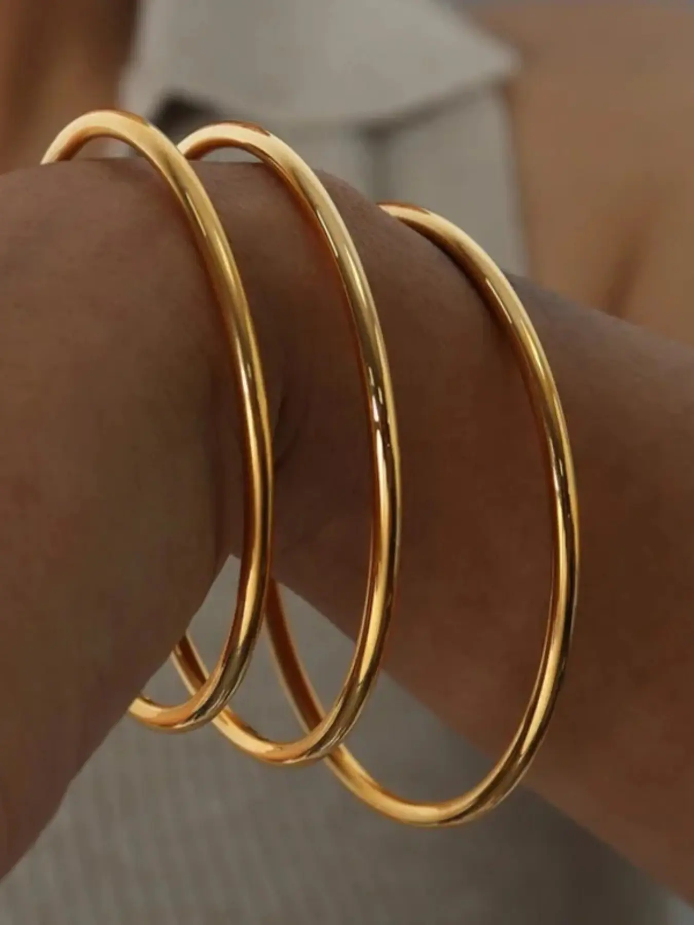 Women's Elegant Stainless Steel Bracelet Set, Three-Piece Jewelry, Bracelets Bangles, Perfect for Parties and Daily Wear, Ideal Gift for Birthdays