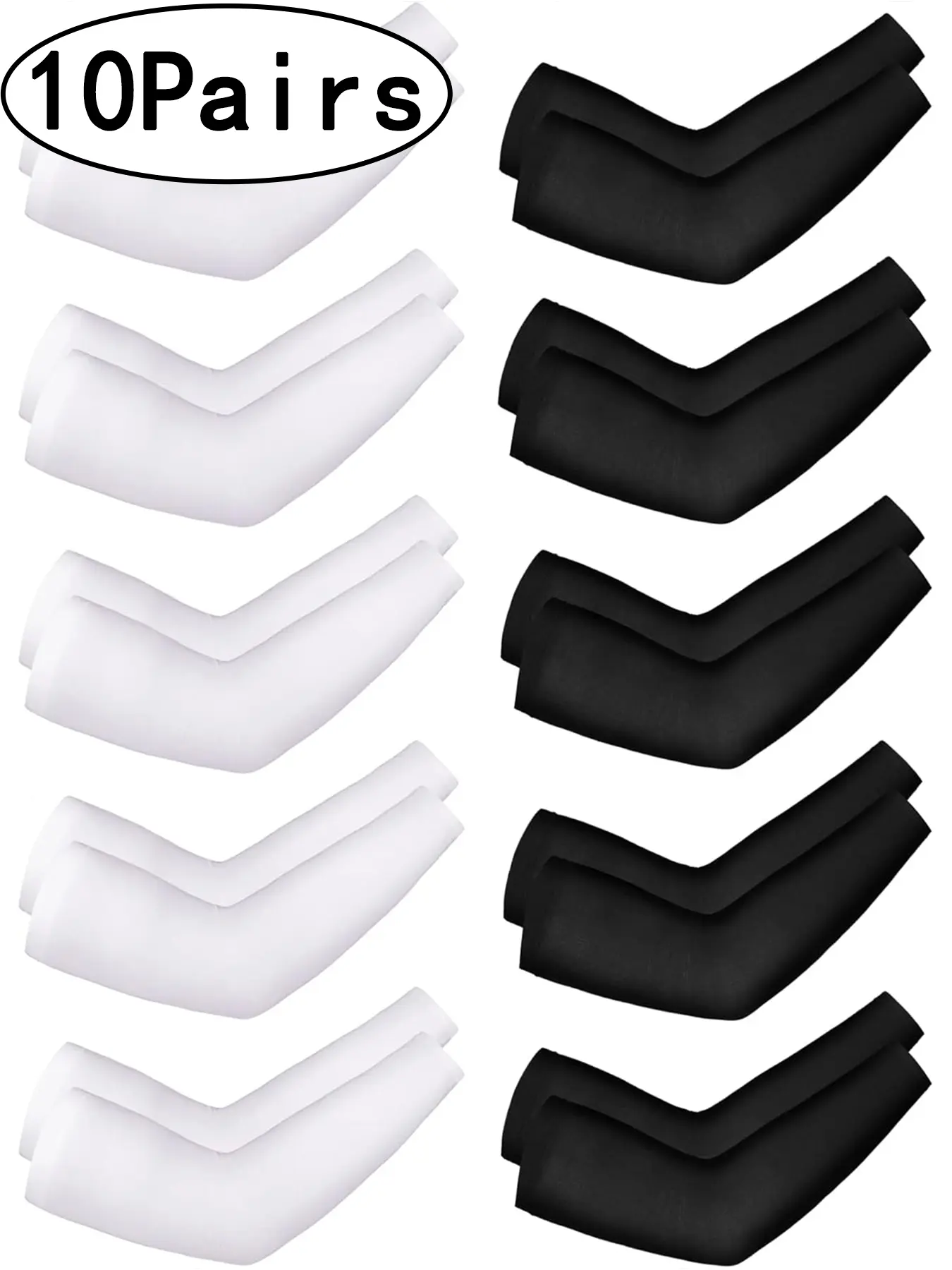 [10Pairs- Cooling Arm Sleeves] 3 Pairs Cooling UV Arm Sleeves | Breathable, Stretchable, Quick-Drying Ice Fabric, Elastic Fit for Sun Protection, Ideal for Summer Sports & Cycling Cooling Arm Covers
