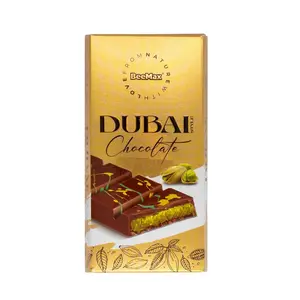 BeeMax Dubai MINI Chocolate Bar 3.36oz - Milk Chocolate with Kadayif & Pistachio Cream Filling Dessert Snack