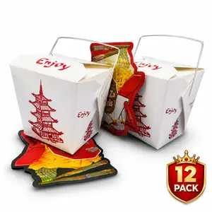 12 Pack - Noodle-Themed Stuyle Zip Pouches with Takeout Style Box Set