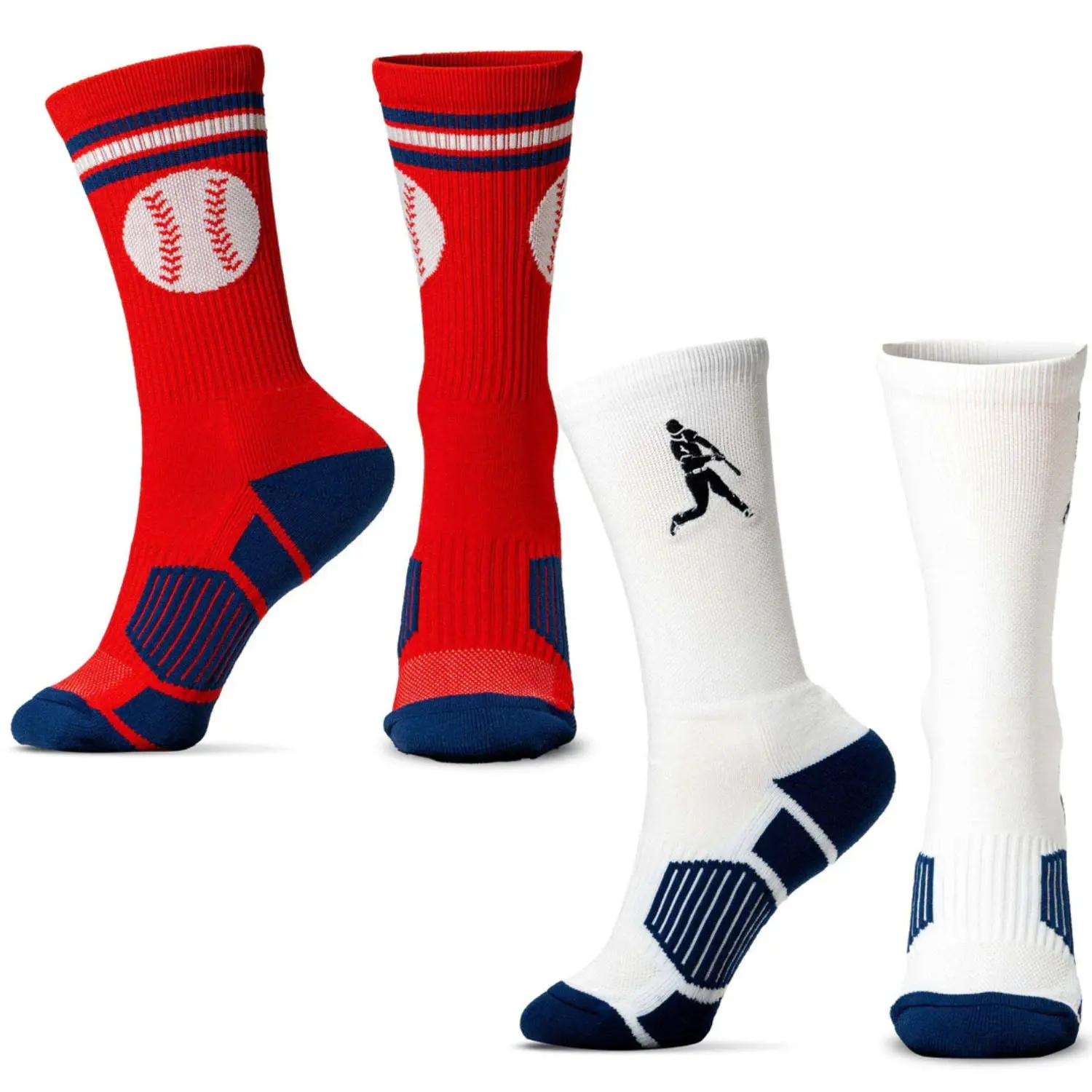 Fairball Baseball Woven Mid-Calf Sock Set, Crew Sports Socks for Baseball & Softball, Adults