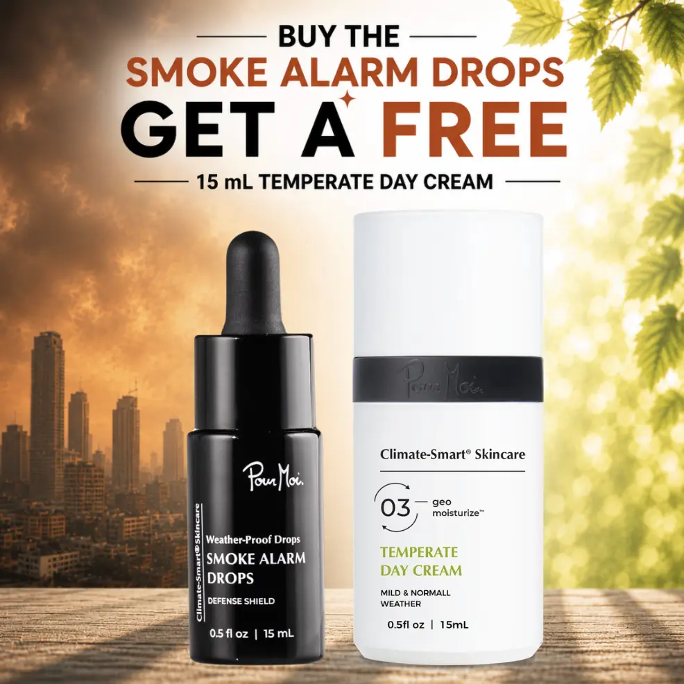 Air Quality Defense Pair | FREE Temperate Day Cream (15 mL) + Smoke Alarm Drops (15 mL) Moisture Moisturizer