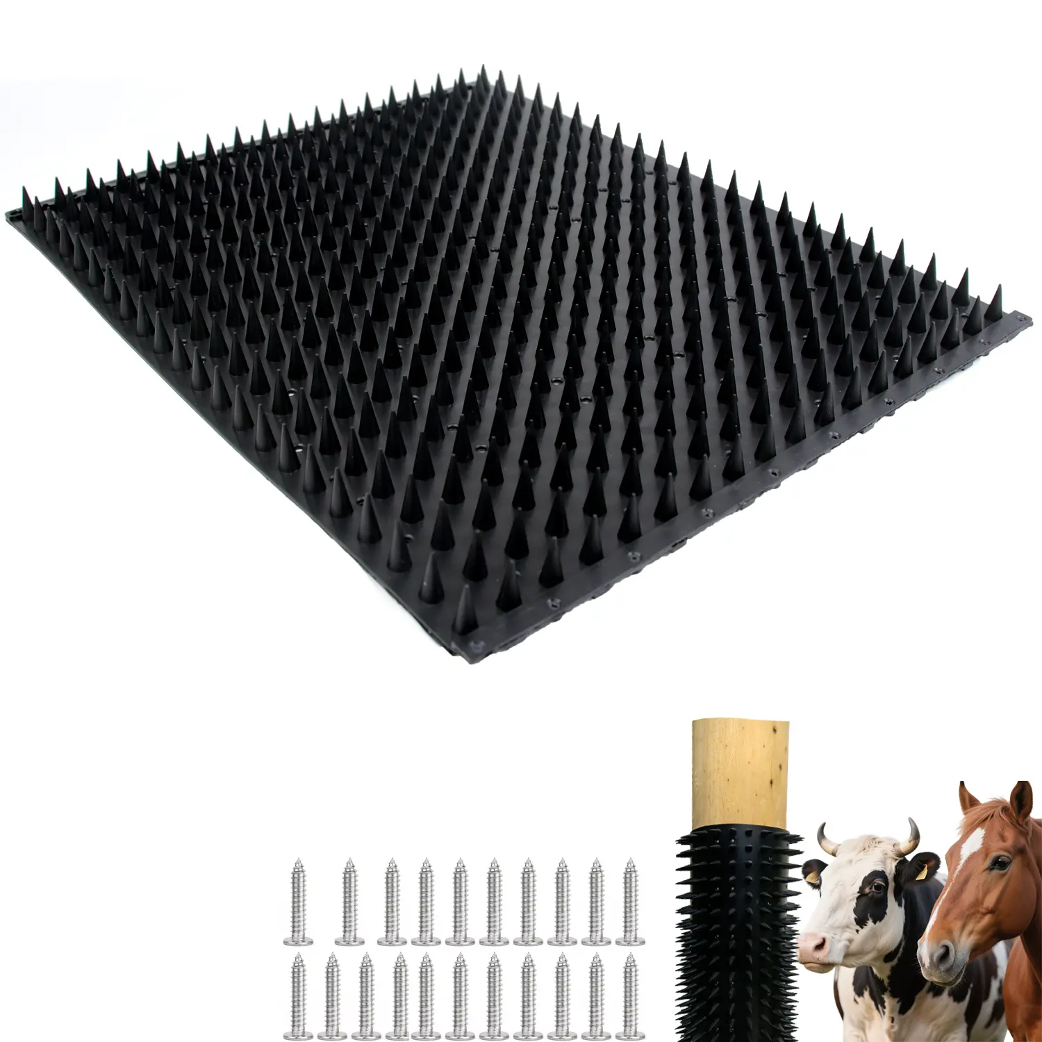 1 Pack Universal Livestock Scratching Brush (16.5x13.3 Inches) - Soft-Touch Grooming Scratcher for Cow, Farm Animals, Beauty & Hair Care, Securable with Nails or Glue