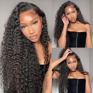 VSHOW Bleached Knots Water Wave Human Hair Wear Go Wigs 10x6 Pre Cut Lace Curly Hair Glueless Wigs For Black Women