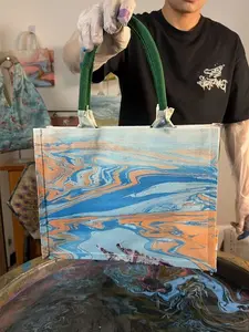 Handmade Marble Pattern Canvas Tote Bag (Stylish Shopping Bag)