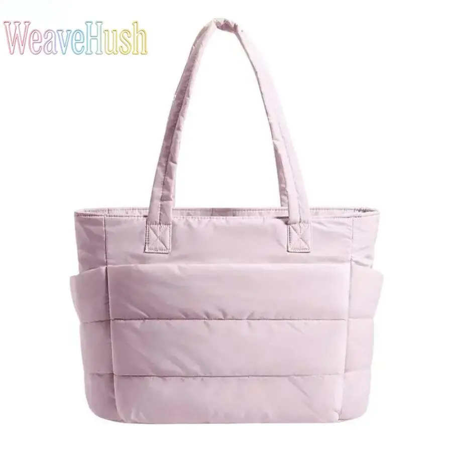 Women's 2026 Spring Trend Puffer Bubble Quilted Tote Bag - 3 Sizes Lightweight Puffer Laptop Tote, Spacious Work Bag with Multiple Compartments & Zipper Closure for Work, Casual Commuter Use