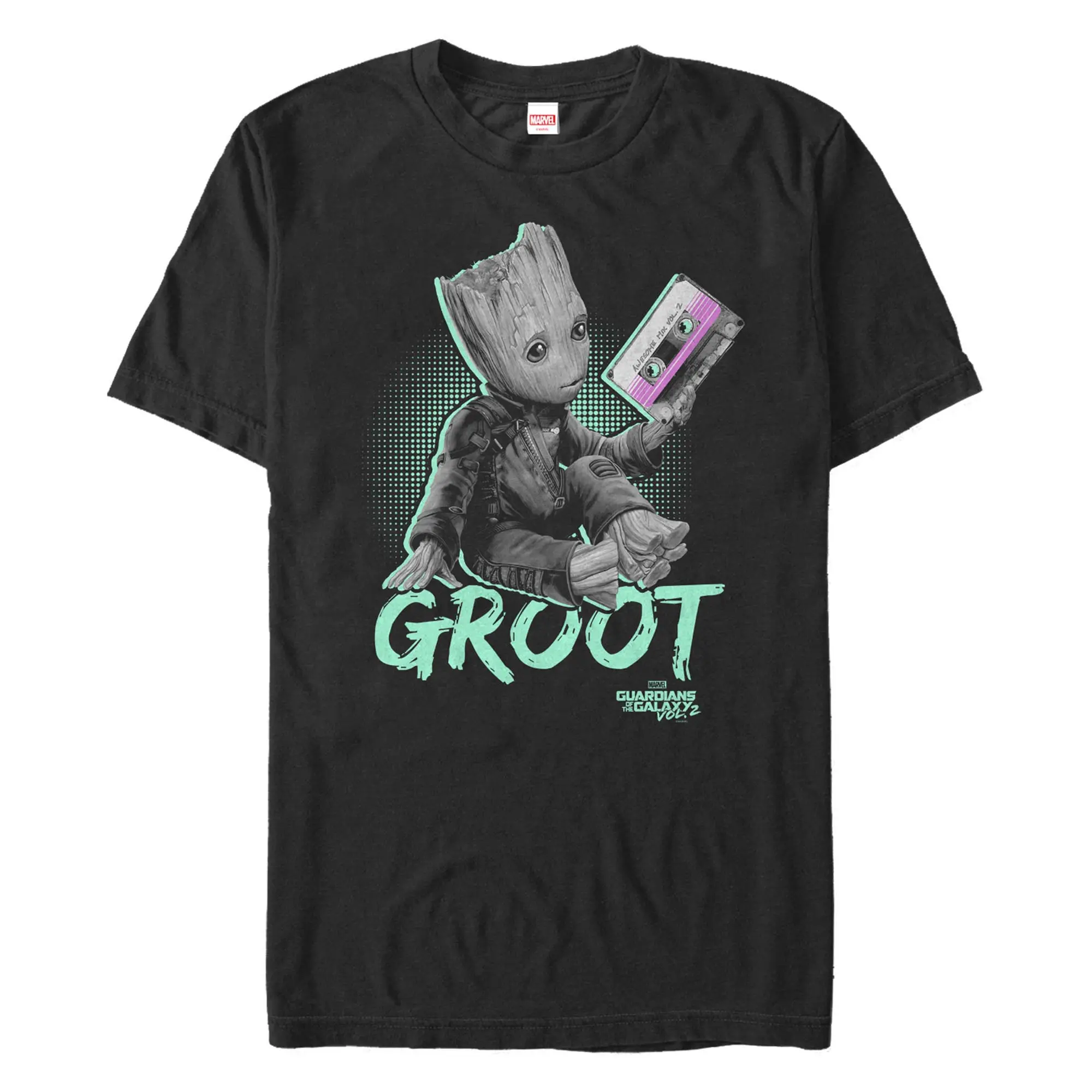 Men's Marvel Groot Awesome Mix Neon T-Shirt