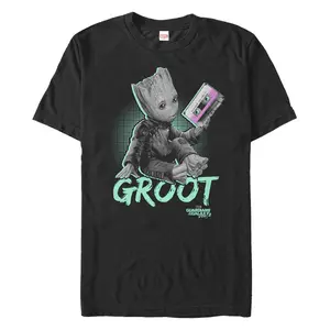 Men's Marvel Groot Awesome Mix Neon T-Shirt