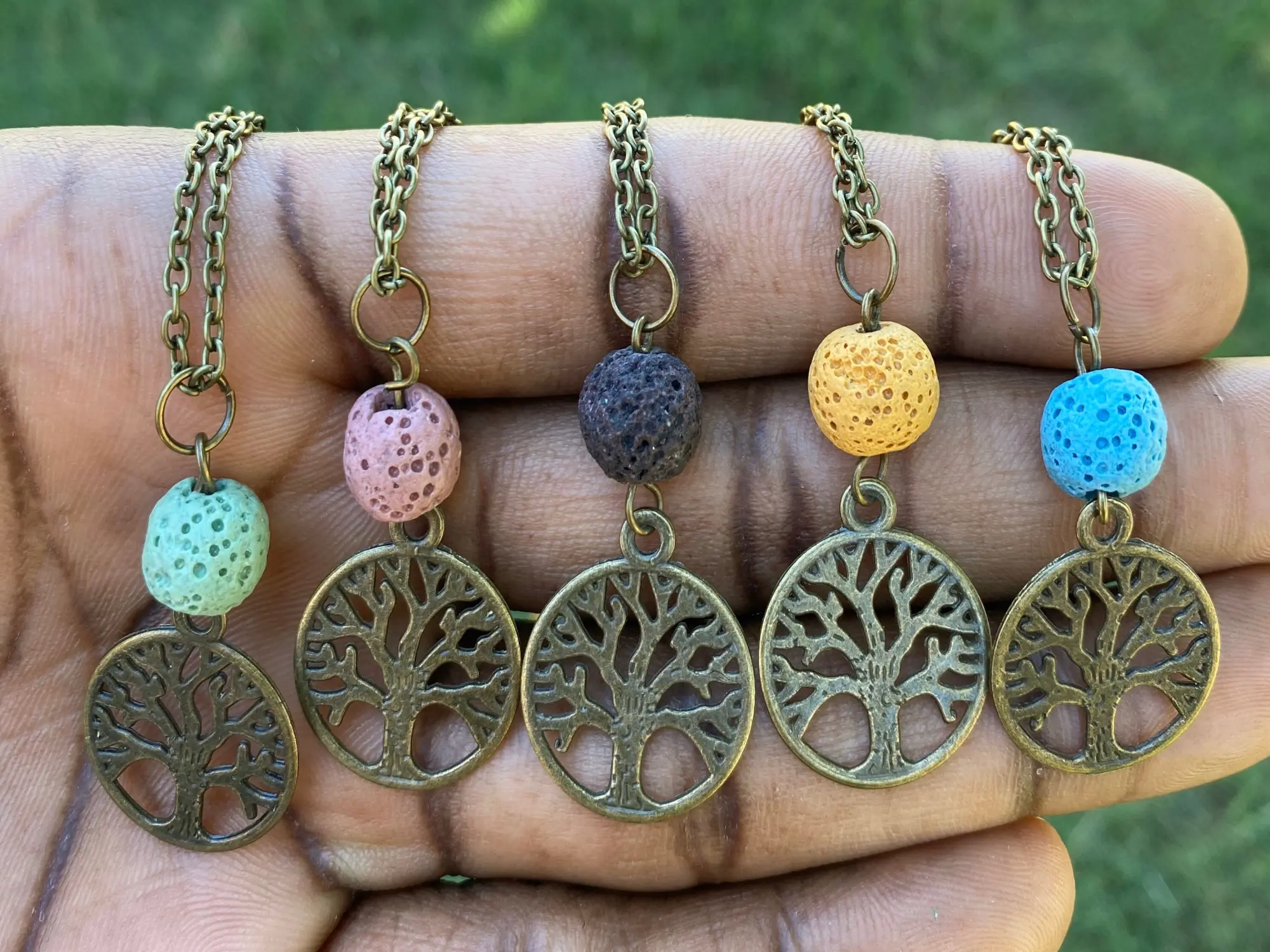 Tree of Life Necklace, Diffuser Necklace, Lava Rock Necklace, Essential Oil Necklace, Gift for Her, Aromatherapy Necklace, Anxiety Necklace