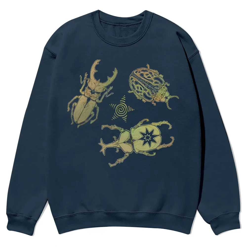 Unisex Allomyrina Dichotoma Insect Lover Crewneck Sweatshirt - Long-Sleeve, Stretch Fabric Garment, Full-Color Patterned, Cozy Fall Personalized Top for Men and Women, Menswear, Cotton, Outdoor, Sports, Hoodie, Pullover