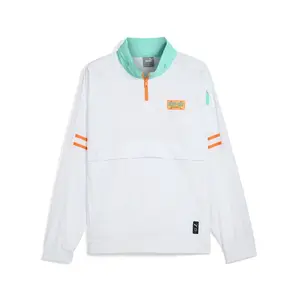 PUMA Mens Hoops X Scooby Doo Quarter Zip Jacket Athletic Outerwear Casual Full Zip - White