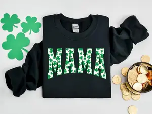Mama Shamrock Sweatshirt, St. Patricks Day Sweatshirt for Mama, Irish Mom Sweatshirt, Lucky Mama Sweatshirt,St. Patrick's Day Gift,Mama Gift