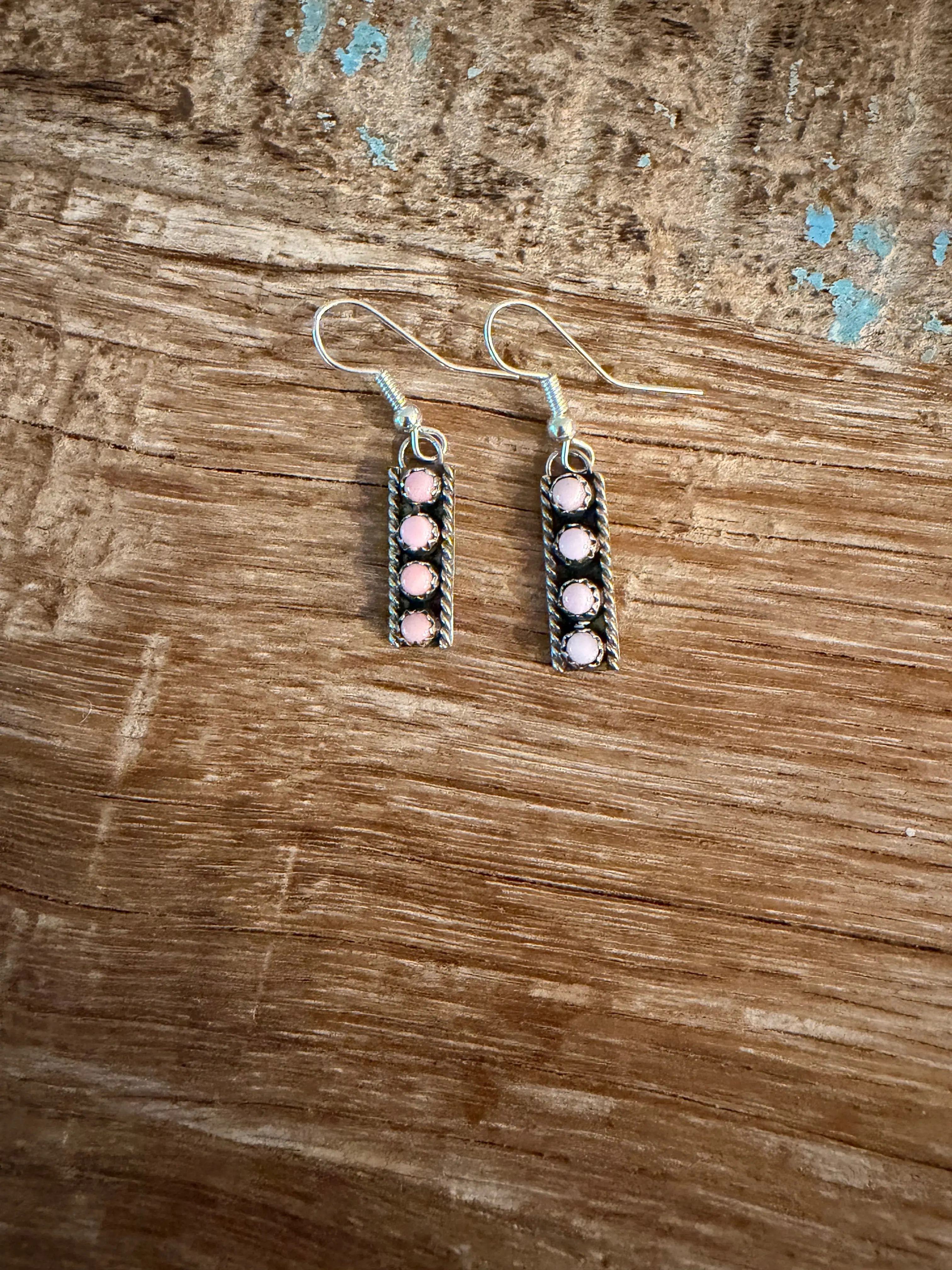 Janice Spencer Zuni made Pink Conch Earrings