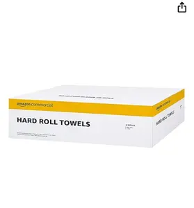 AmazonCommercial White Hard Roll Paper Towels, Compatible with Universal Dispenser, 800 feet per Roll - 6 Rolls, 800' x 7.8"