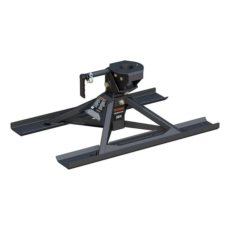 CURT 16051 CrossWing 5th Wheel Trailer Hitch | 20,000 LB Capacity | Mounts Over Gooseneck Ball | 3 Height Adjustments | Lightweight Steel