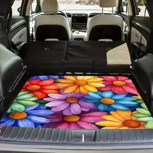 Multicolour floral pattern car trunk mat - suitable for SUVs and sedans, soft and durable, keeps the interior clean, stylish design, adds colour to the interior, keeps it fresh inside, suitable for all models