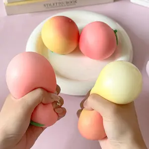 Peach Shaped Stress Balls, Squishy Fruit Toys, Stretchy Squeeze Balls, Portable Decompression Toys for Adults and Kids Random Color