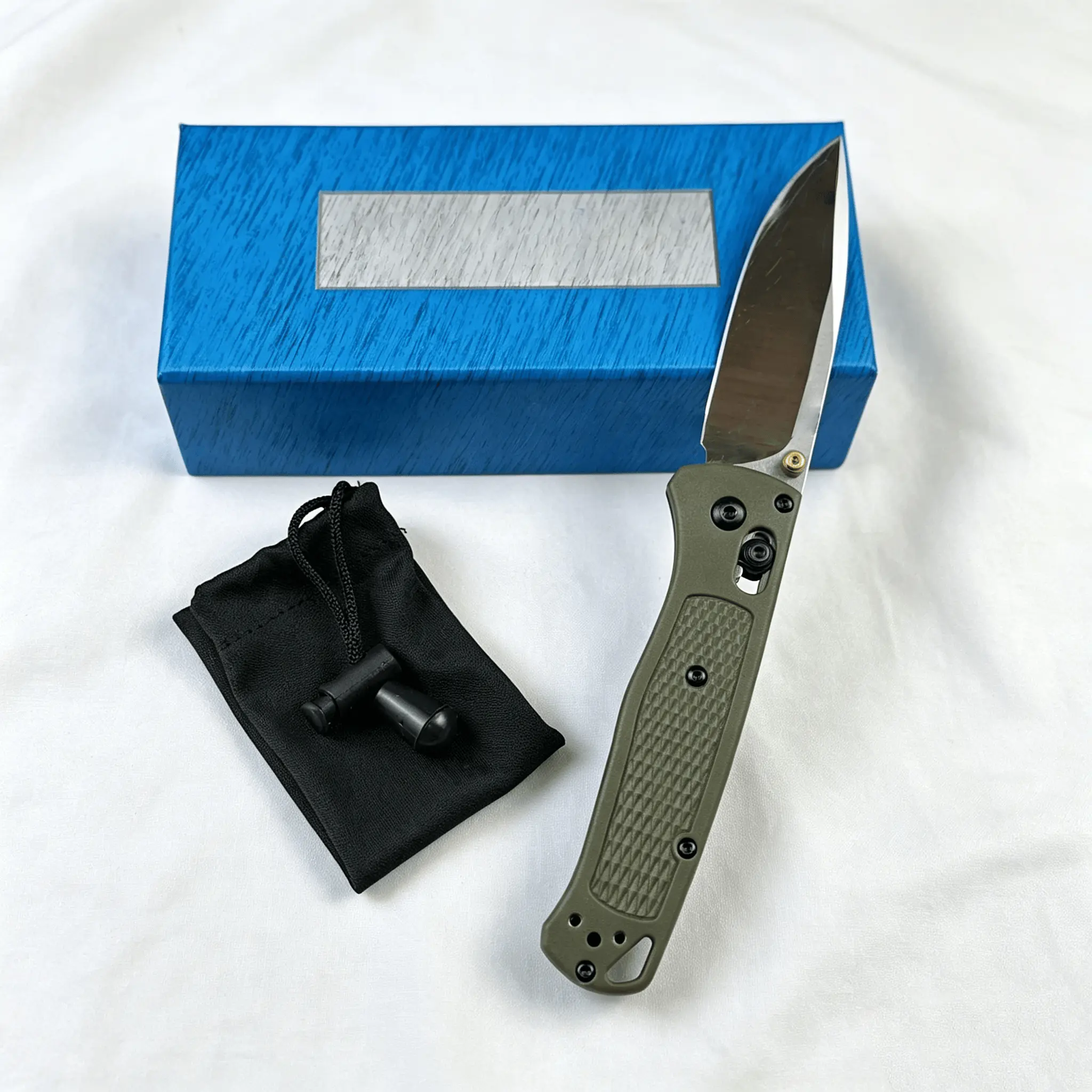 Military Green Handle, White Blade 