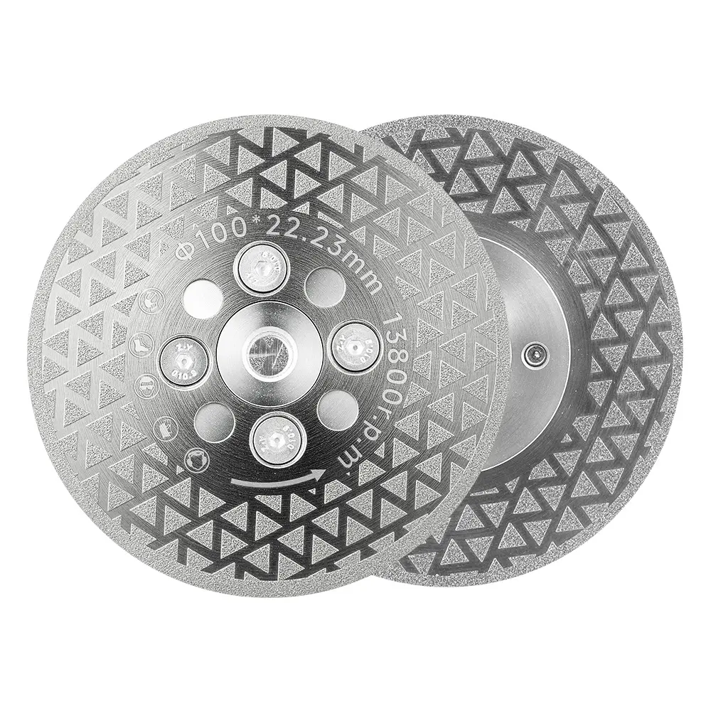 LOZLIN 4.5In Double-Sided Electroplated Diamond Grinding Disc for Angle Grinders, Surface Grinding, Shaping and Restoration Wheel for Concrete, Marble, Granite and Stone