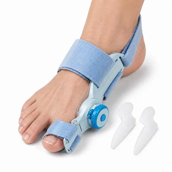Tech Love Bunion Corrector for Women & Men - Adjustable Knob Big Toe Support with Anti-Slip Heel Strap, 1 Pair Silicone Gel Toe Separators for Fine Tune Fit Daily Home Use