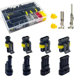 352Pcs Waterproof Electrical Connector Terminals Automotive Electrical Wire Connector Plug Kit 1/2/3/4 Pin Connectors Male and Female