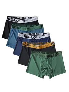 Men's Letter Tape Boxer Brief, Gifts for Him, Breathable Comfortable Underwear for Daily Wear, Casual Men's Undergarments for All Seasons, Graphic Menswear, Soft Breathable Briefs