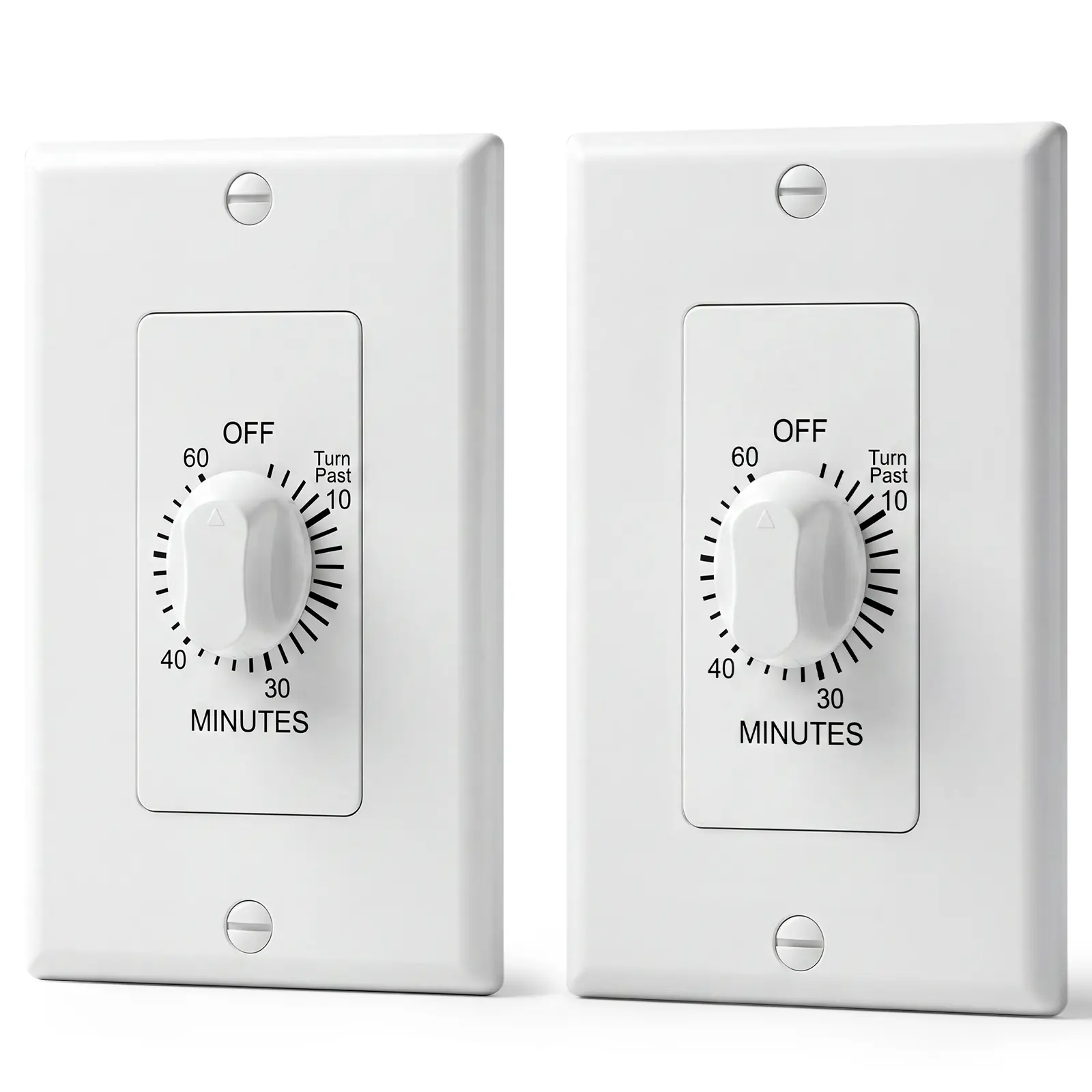 SURAIELEC 2-Pack Spring Wound Rotary Dial Timer Switch, 60-Minute Max, Energy-Saving, Indoor Use Lights Control