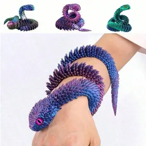 3d Printed Snake Animal Figurine, 1 Count Flexible Jointed Toy, Stress Relief Toy for Home Decor, Ornaments Holiday Gift, Fidget Toys, Gifts for Kids, Articulating Figurines, Articulated Fidget Figurines