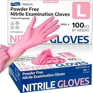 Medical Nitrile Exam Gloves, 3.5 mil Powder-Free Food-Safe Disposable Glove for Cooking Cleaning Esthetician 100 Pcs