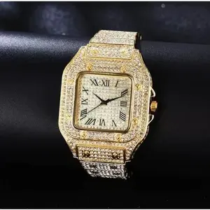 Iced Moissanite Bust Down Watch - Fashion Accessory