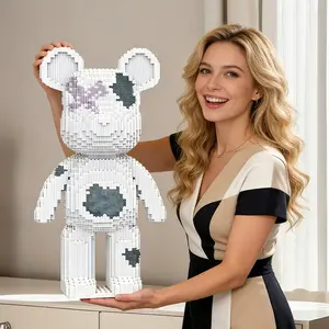 Large Bear 3D Puzzle Animal Shape Puzzle Building Block Decoration, Bookshelf Home Office Cabinet Decor, Party Living Room TV Stand Display Gift