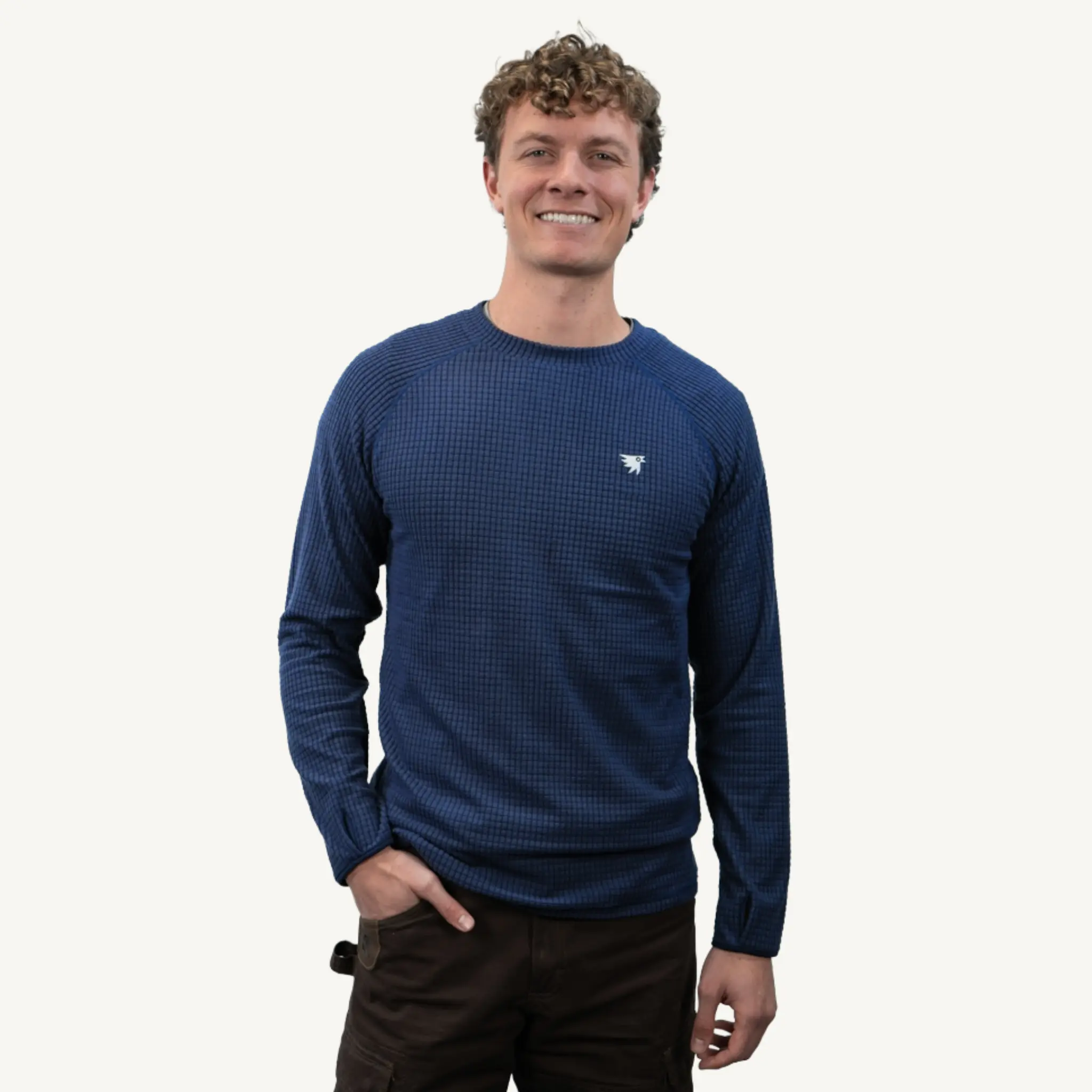 Men’s Dawn – Grid Fleece Mid-Layer Crewneck