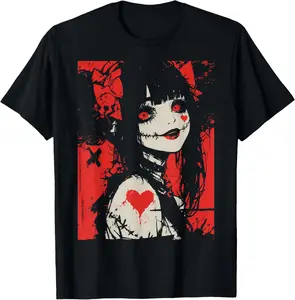 100% Cotton Horror Anime Manga | Japan Japanese Creepy Kawaii Goth T-Shirt