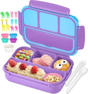 Bento Lunch Box for Kids Girls Boys, Toddler Kids Lunch Boxes for School, Lunch Containers for Adults with 4 Compartments