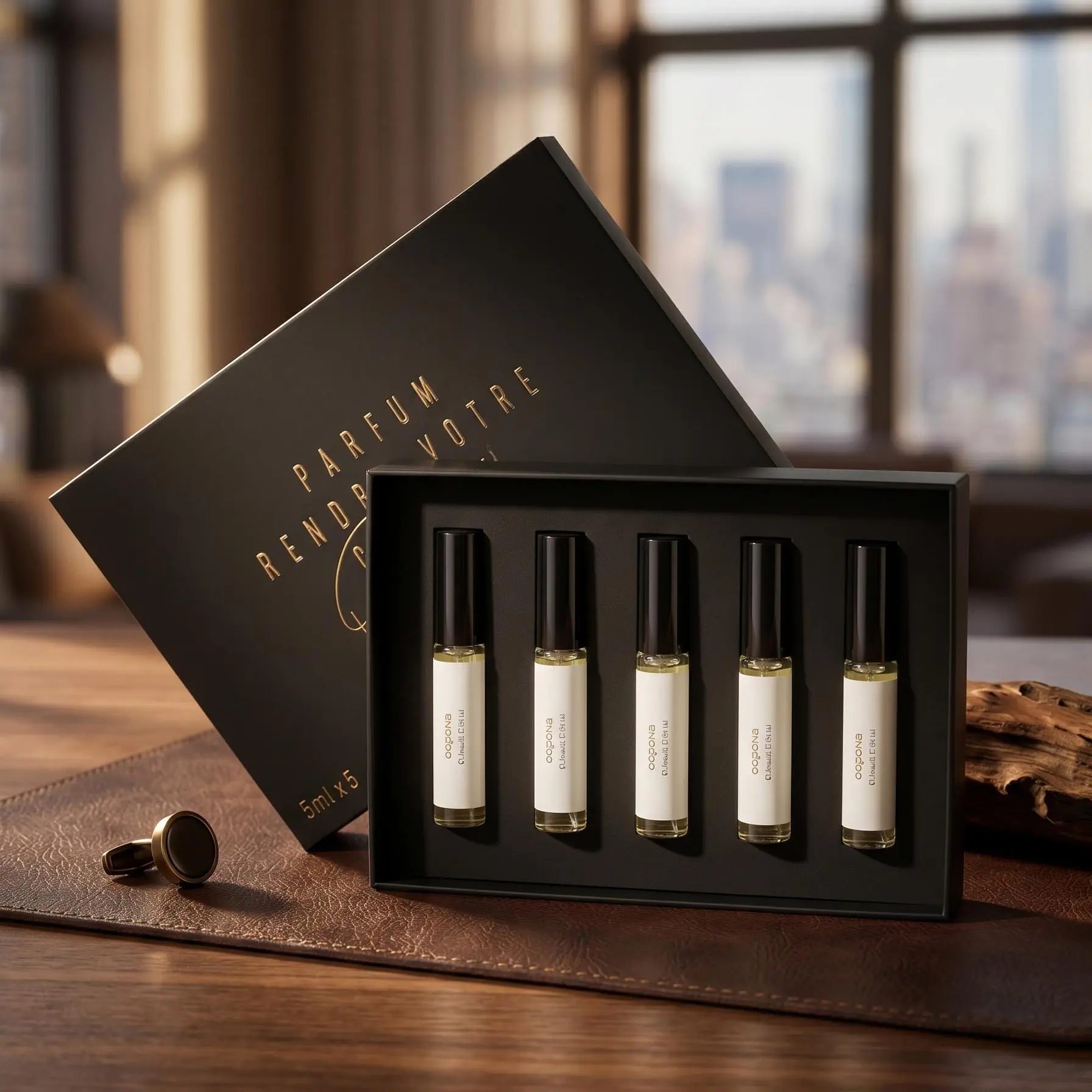 Men's Perfume Sampler Set - 5-Pack of Mini Perfumes with Long-Lasting Floral & Fruity Scents, Portable Travel Cologne