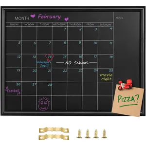 Calendar Chalkboard, Small  Surface Black  Frame Chalk Board for Planning/School Timetable/Memo,11.8 x 15.7 inches,  Board for Office, School and (YLHB-BK-3040)