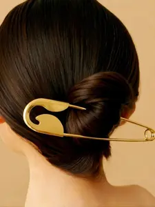 1pc European and American Simple Bobby Pin Metal Hair Clip, Creative Silver Color, Large Capacity Back-Of-Head Hair Accessory