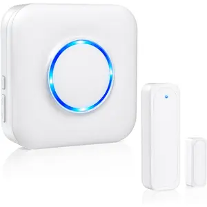 Door Chime,   Door Open Contact Sensor  Chime with 600 FT Range 58 Chimes 5 Volume Levels LED Indicators, Door Ringer Alert for Business/Store//Office When Entering