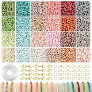 10000pcs 24 Colors Jewelry Making Kit, 3mm Glass Seed Beads, DIY Bracelet Necklace Materials, Handmade Beading Art Set, Adult Teen Gift, Round Glass Beads